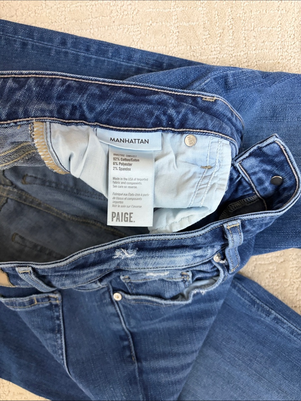 Paige Women's manhattan Classic Blue Denim Jeans size 30 - Picture 4 of 4